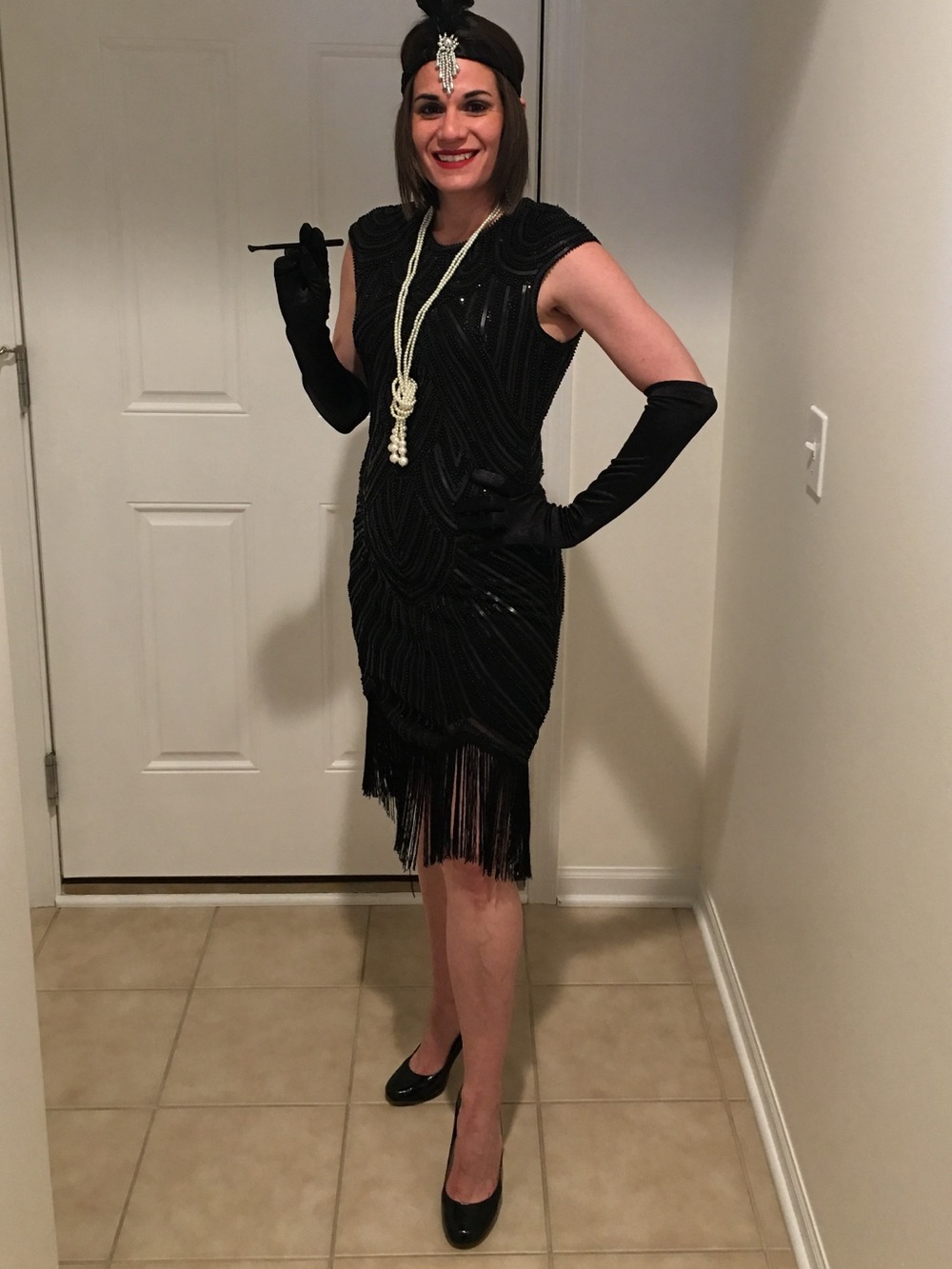 Black Beaded Fringe Cocktail Custom - Picture 3 of 3